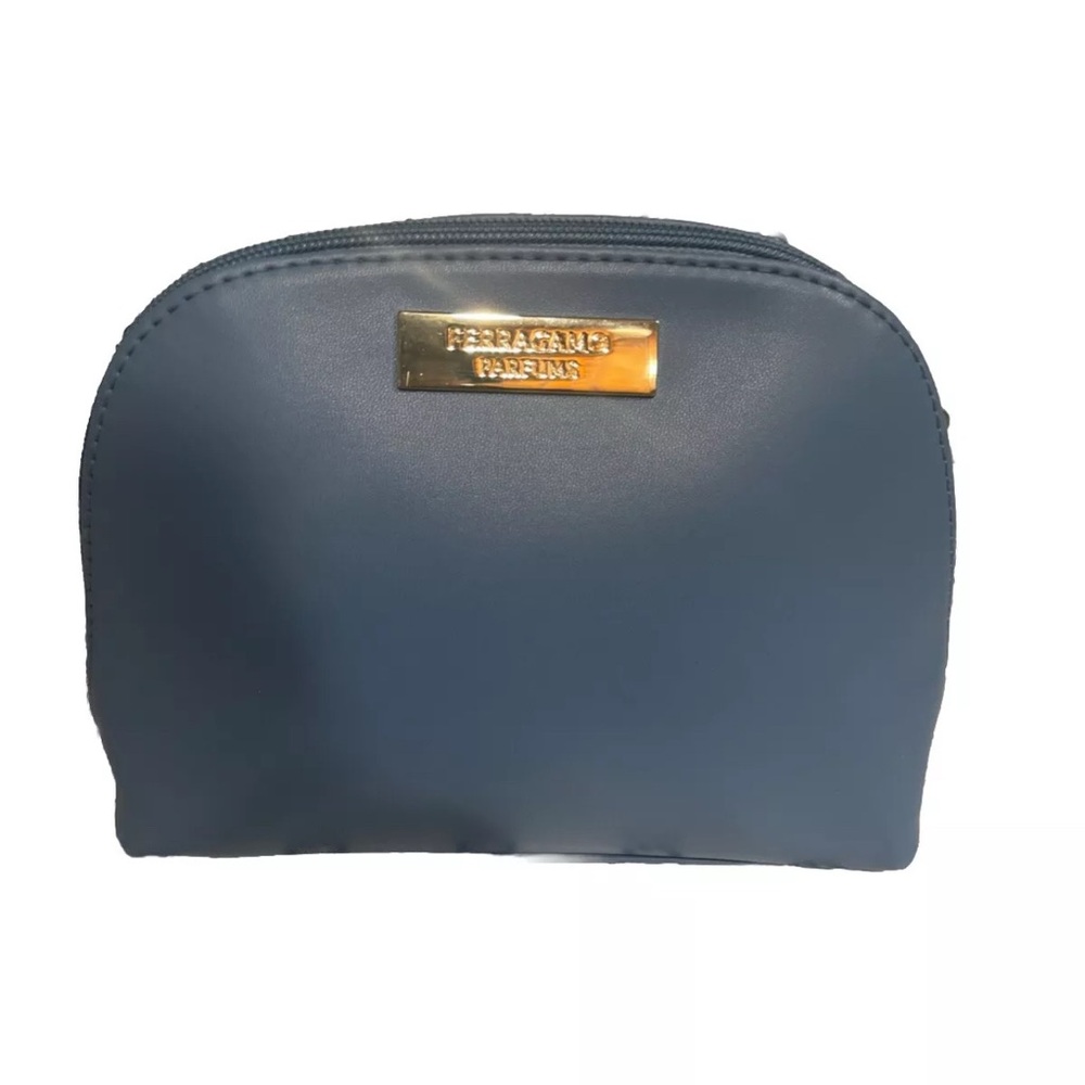 Ferragamo BLUE LEATHER MAKEUP TRAVEL BAG Turkish Airlines InterParfums Italy